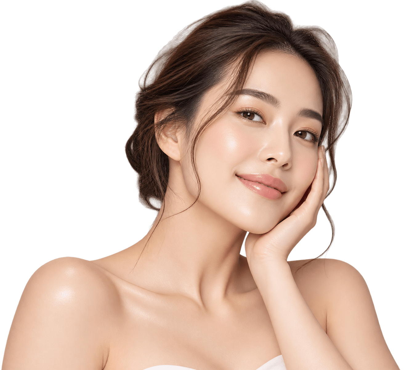 Stock photograph of a woman with natural glowing skin